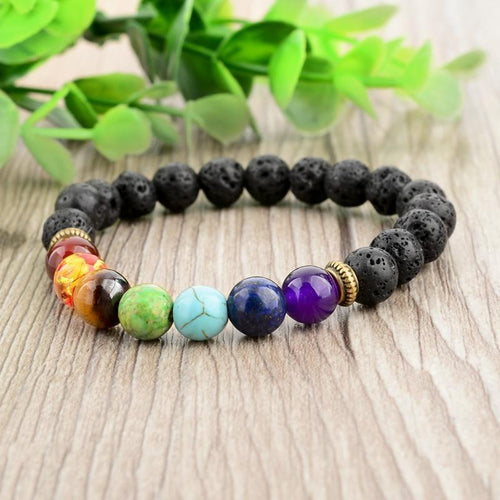 7 Chakras Obsidian Volcanic Stone - Free Shipping