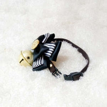 Black & Beige Striped Handmade Ribbon Bowtie