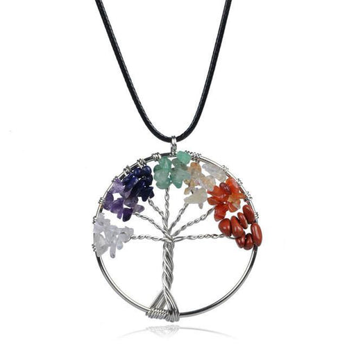Chakra Crystal Tree Necklace - Free Shipping