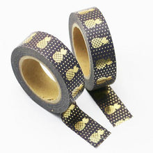black gold foil pineapple washi tape