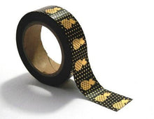Black & Gold Foil Washi, & Masking Scrapbook Tape - SusiebSupplies