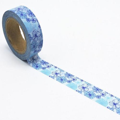 blue floral washi masking tape