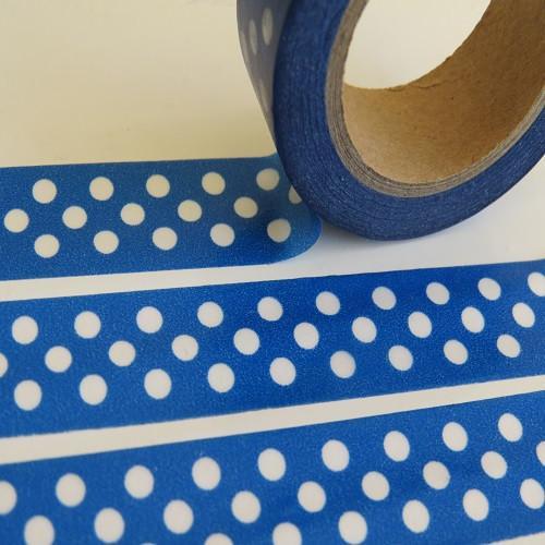 blue and white polka dot washi tape