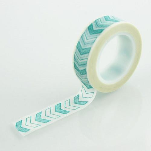 Blue Turquoise Chevron Washi Tape - SusiebSupplies