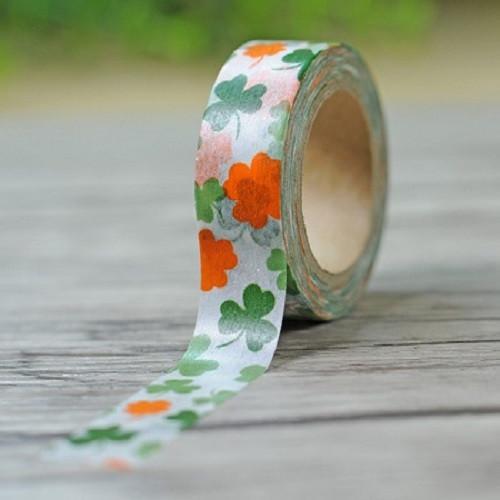 Colourful Clover Leaf Design Floral Washi Masking tape - SusiebSupplies