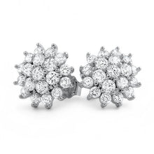 1.4 CTW Simulated Diamond Flower Earrings