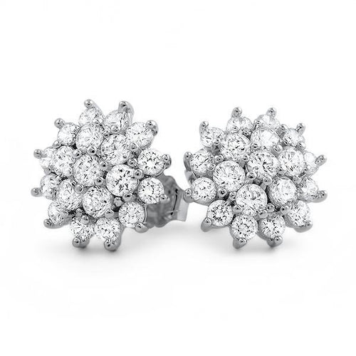 1.4 CTW Simulated Diamond Flower Earrings