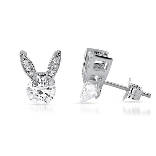 1.5 CTW Tension Set CZ Bunny Earrings