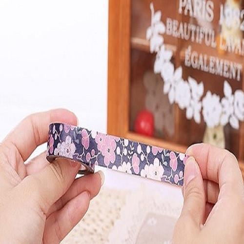 floral washi tape black
