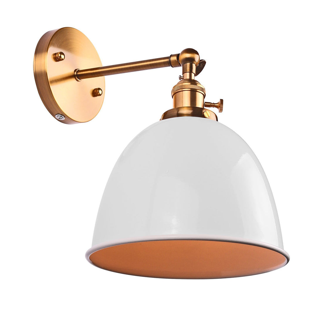 Modern Vintage Bowl Wall Light Sconce Bell Shape Loft Lamp Fixtures E27 Socket with Switch (No Bulb Included)
