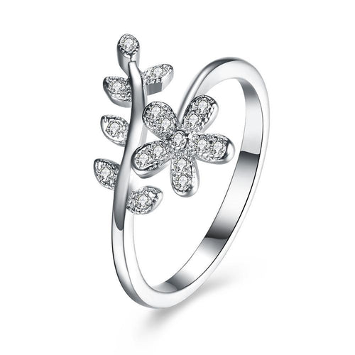 925 Sterling Silver Ring floral stone ring jewelry wholesale SVR119