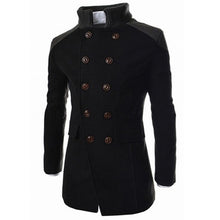 Men Jacket Warm Winter Trench Long Outwear Button Smart Overcoat