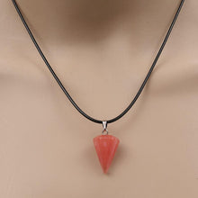 Natural Healing Stone And Crystal Pendant Necklace