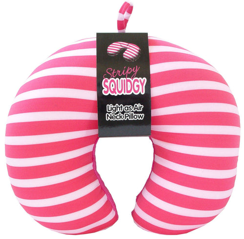 Annabel Trends Travel Pillow: Pink Stripes [Bead Filled] - Jetsettr.com.au